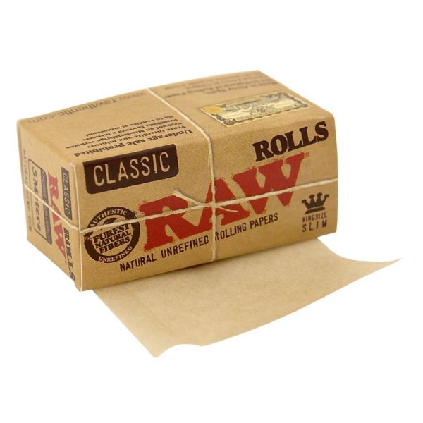 raw classic rolls slim 5m length unbleached 4