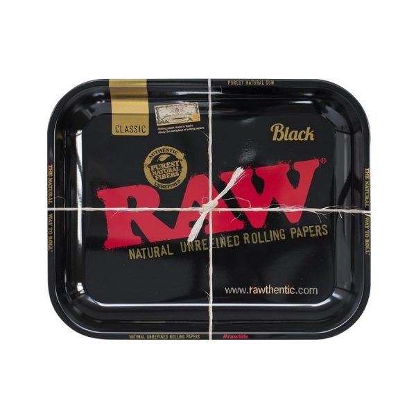 podnos raw black metal rolling tray large 27 5 x 34 sm