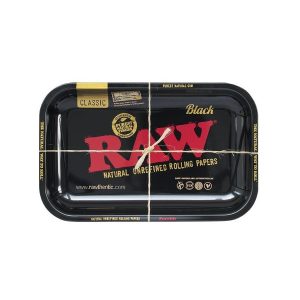 podnos raw black metal rolling tray small 27 5 x 17 5 sm